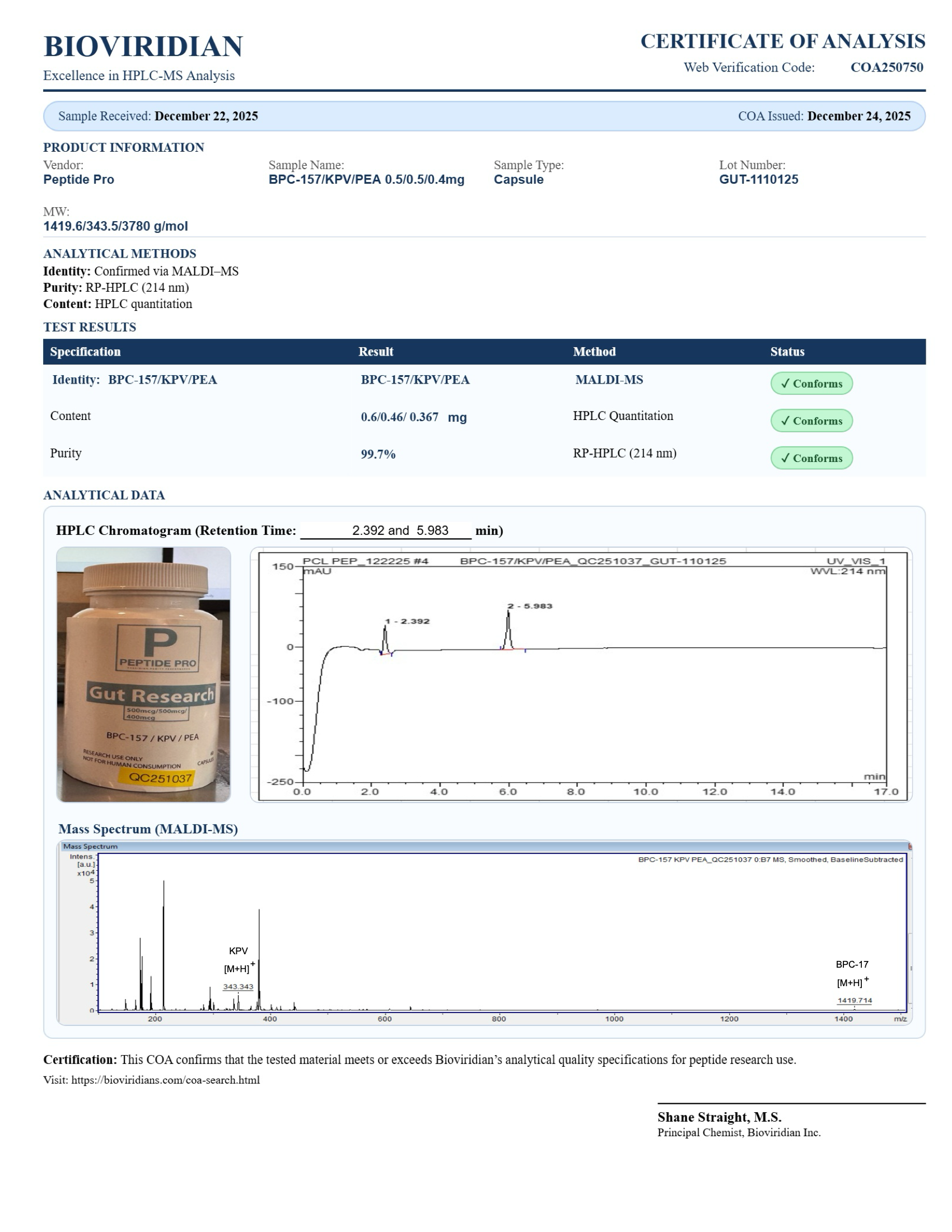 BPC 157 / KPV / PEA (Gut Caps) BPC 157 / KPV / PEA (Gut Caps)